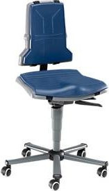 Arbeitsstuhl bimos SINTEC in Grau mit Sitzneigungsverstellung, Orthositz, ohne Armlehnen und Polsterung sowie mit Rollen - Bild 1