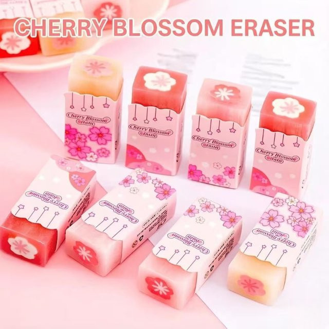 Sakura Sandwich Radiergummi für Kinder in Multicolour, hochwertiger Kawaii Radiergummi zum Schneiden - Bild 1