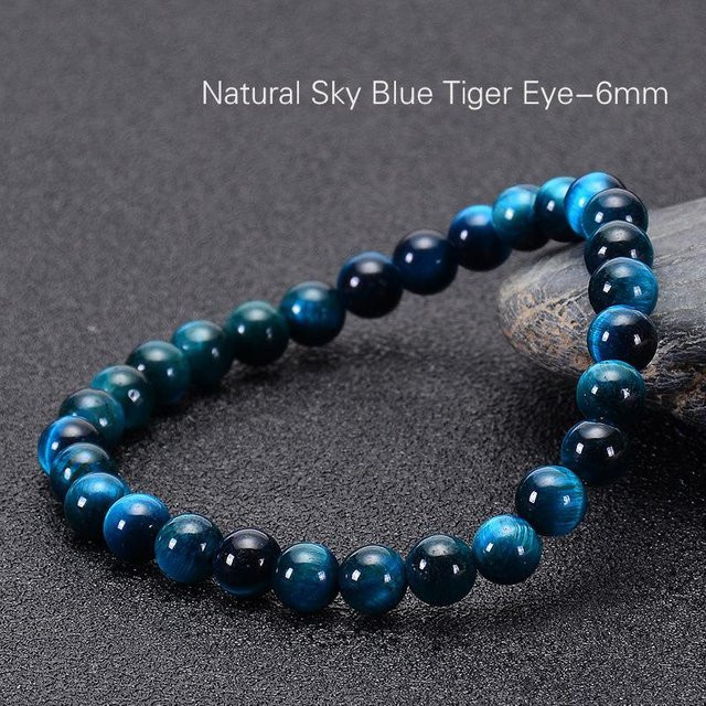 Lucky Star Jewelry Armband, blaue Tigeraugenperlen, Unisex - Bild 1