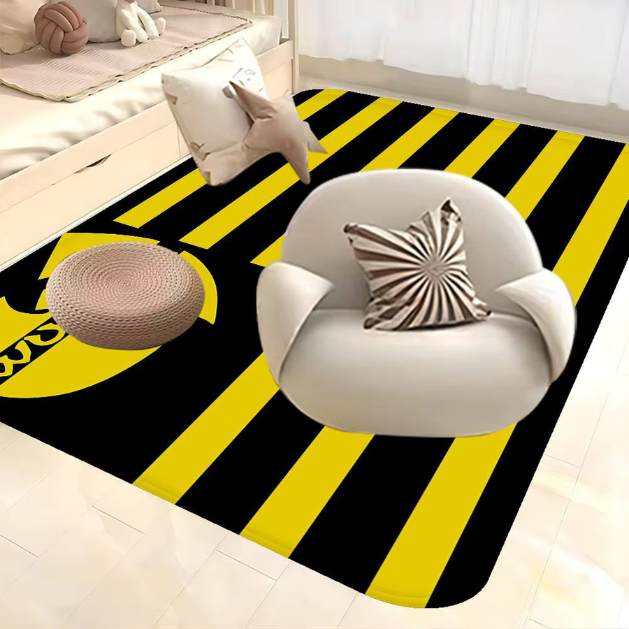 Potdemiel Bodenmatte Retro gestreift in Gelb rutschfest für Wohnzimmer und Küche - Bild 5