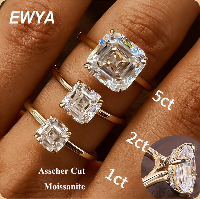 EWYA Verlobungsring, Moissanit, 925 Silber, Damen - Bild 1
