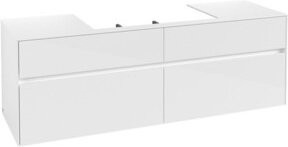 Villeroy & Boch Waschtischunterschrank Collaro Wandhängend, Farbe Weiß Hochglanz, B/T/H: 160 x 50 x 50 cm - Bild 1