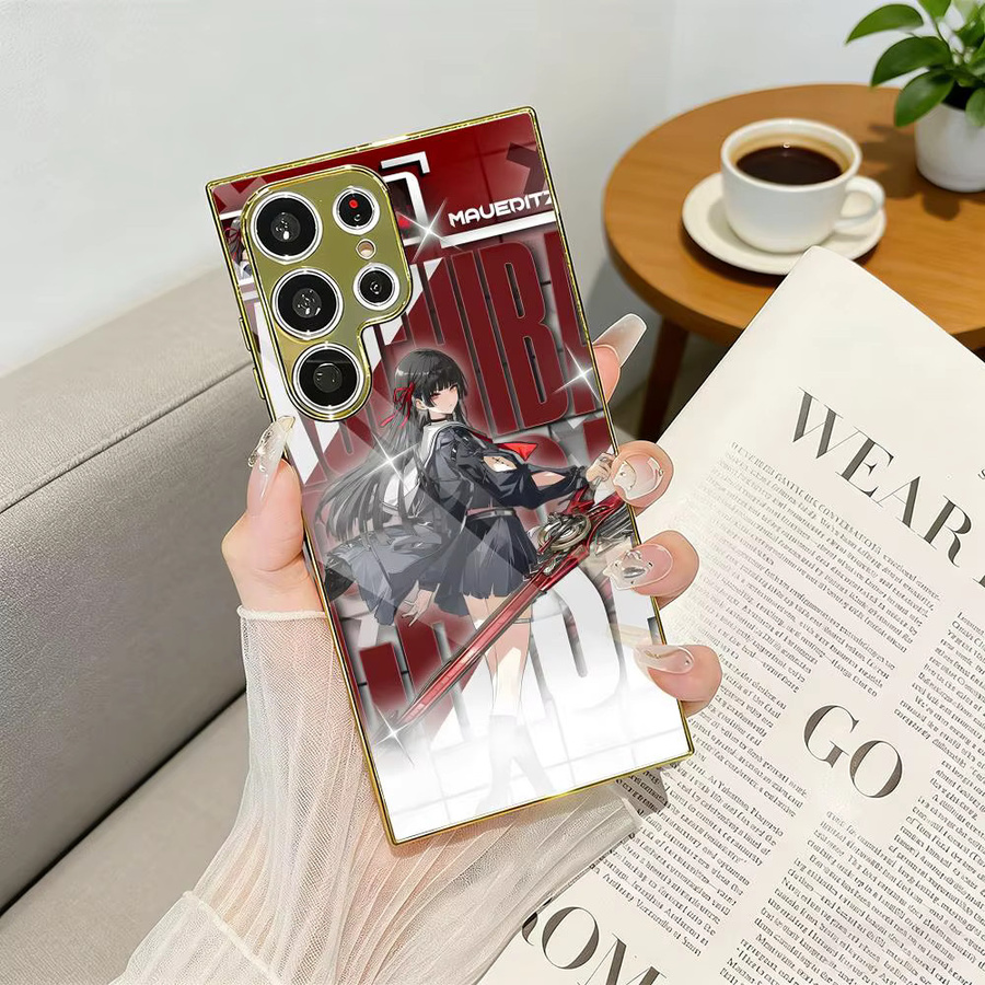 Game Chisa W-Wuthering Waves Handyhülle mit luxuriösem galvanisiertem Metallrahmen für Samsung Galaxy S25 Ultra, S24 Ultra und S23 Ultra, Multicolor - Bild 2
