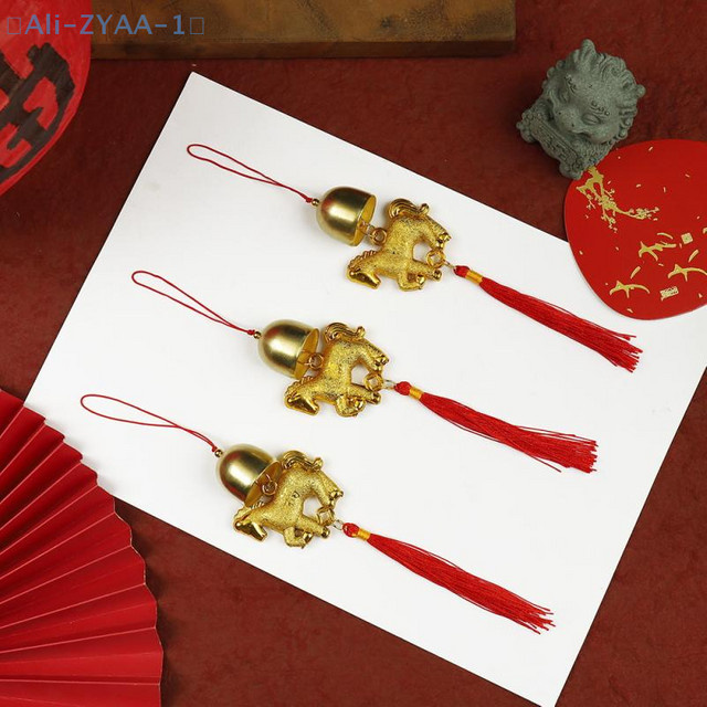 ZYAA-1 Chinesische Party-Hängedekoration mit Mondpferd-Motiv und Bonsai-Anhänger in Gold für das Frühlingsfest 2026 - Bild 1