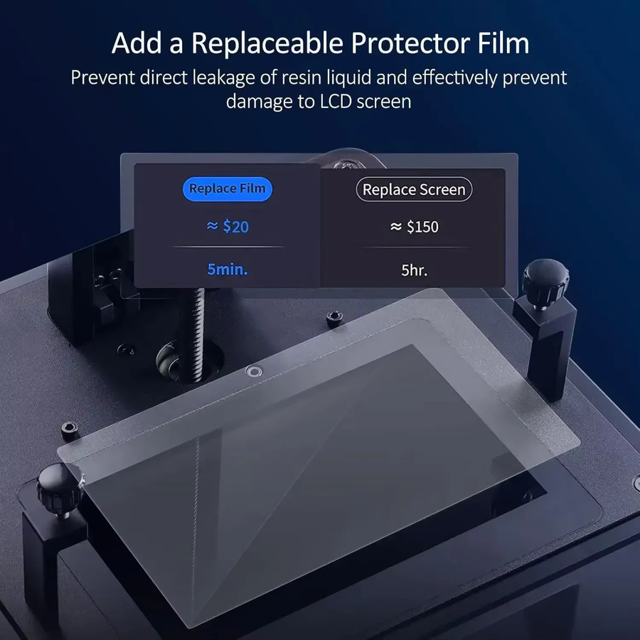 5 Stück kratzfeste transparente Schutzfolien für den Phrozen Sonic Mighty 8K LCD-3D-Drucker - Bild 4