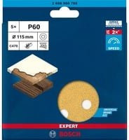 Bosch Expert C470 Exzenterschleifpapier gelocht Körnung 60 Durchmesser 115 mm Gelb 5 Stück - Bild 2