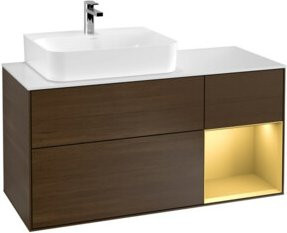 V&B Waschtischunterschrank Finion mit Wandbeleuchtung in Weiß, Breite: 120 cm, Tiefe: 50,1 cm, Höhe: 50,1 cm - Bild 1