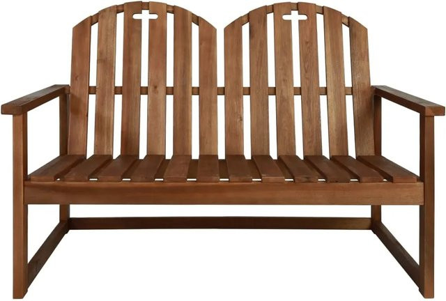 vidaXL Gartenbank aus geöltem Akazienholz mit Armlehnen in Braun, Breite: 110 cm - Bild 1
