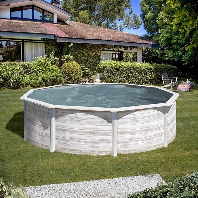 Gre Aufstellpool Finlandia Rund in Nordicoptik NordicWeiß Durchmesser: 300 cm, Höhe: 120 cm - Bild 1