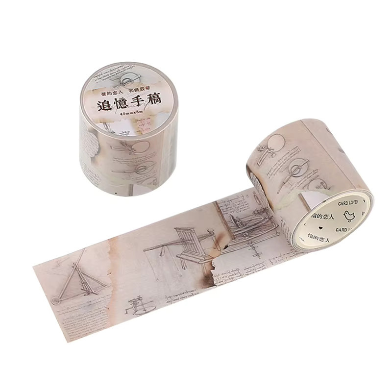 6 Bände Vintage-Papier für DIY-Scrapbook und Dekoration in Grau - Bild 5