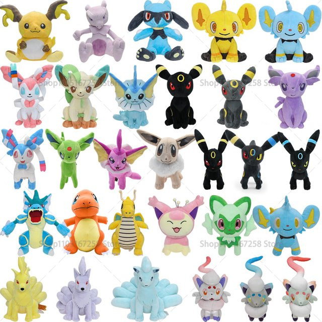 Pokémon Mehrposen-Eevee-Plüschtier, Stofftier, bunt - Bild 1