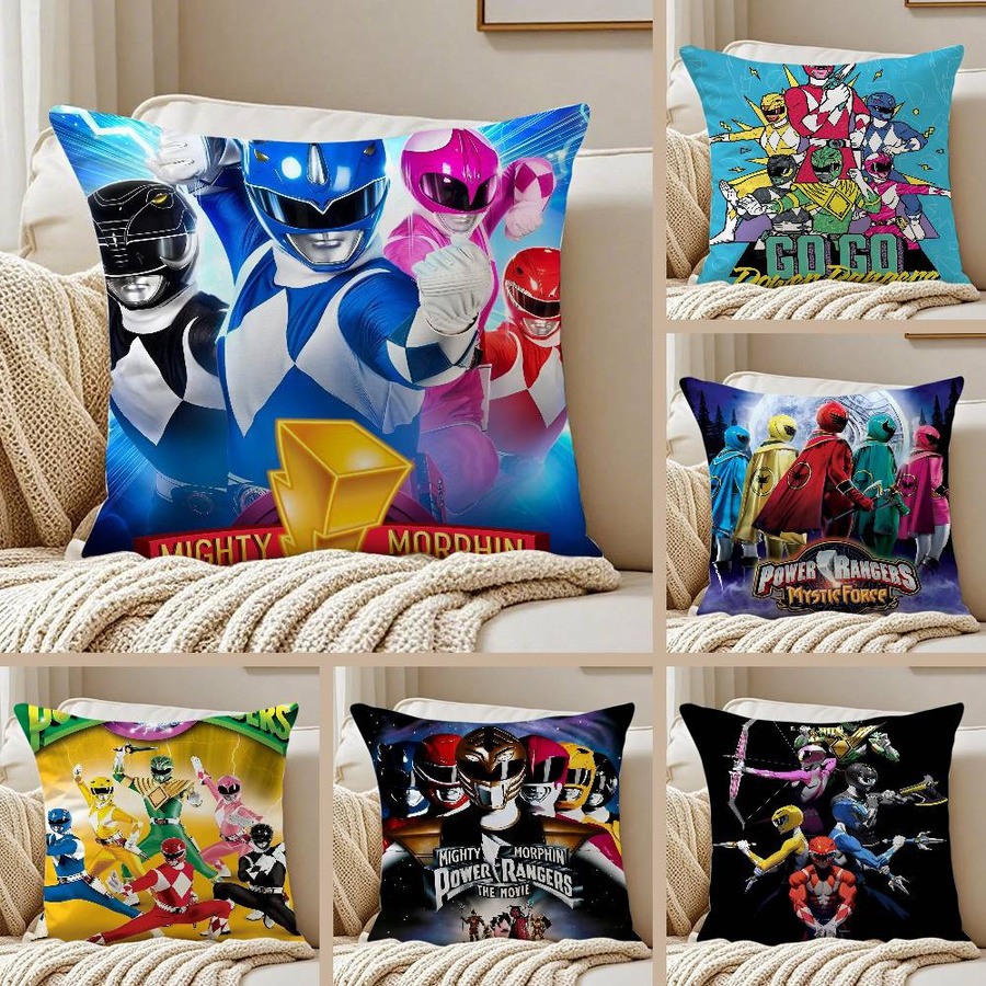 GUOYU HOMEDECOR Power Rangers Kissenbezug mit Motiv, Kurzplüsch, Multicolour, B/T/H: 30,48 x 30,48 x 0 cm - Bild 3