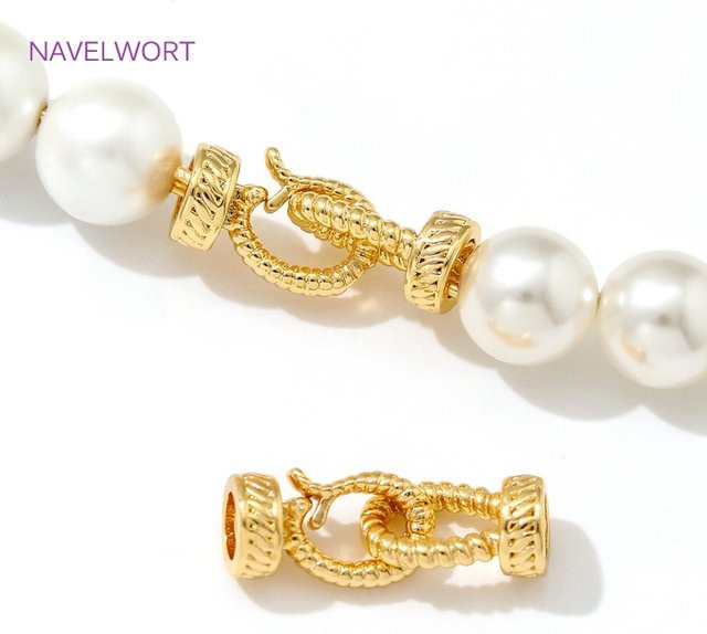 Perlenverschluss Messing, 18K vergoldet, Gold, Unisex - Bild 1