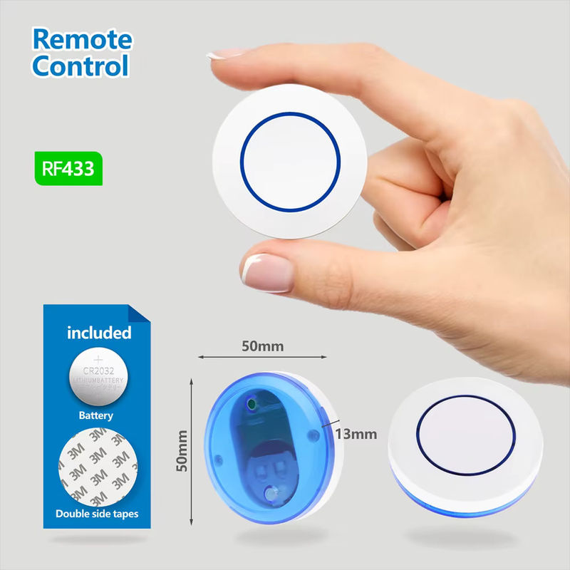 Tedeligo RF 433 MHz Drahtloser Lichtschalter als Push Button Wandschalter mit LED, Farbe: Weiß, DC 12 V 24 V 36 V 10A - Bild 3