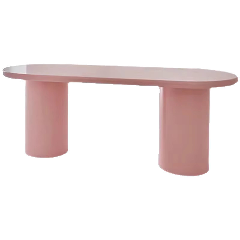 CANBOUN Esstisch modern in Pink mit ovaler Form und glänzender Oberfläche - Bild 4