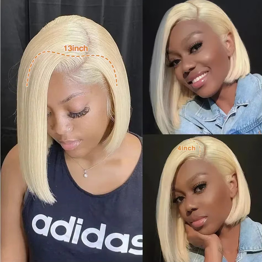 Lucasar Blonde Lace-Front-Perücke aus Echthaar, 200er Dichte, Damen - Bild 4