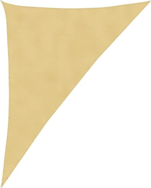 Furnicato Sonnensegel Dreieck aus Polyester-Oxford in Sandfarbe, B/T/H: 400 x 300 x 640 cm - Bild 1