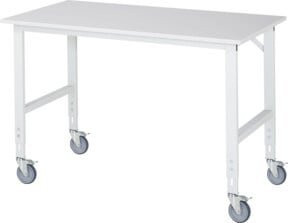 Rau Fahrbarer Arbeitstisch Tom höhenverstellbar in Grau und Weiß B/T/H: 150 x 80 x 91-123 cm - Bild 1