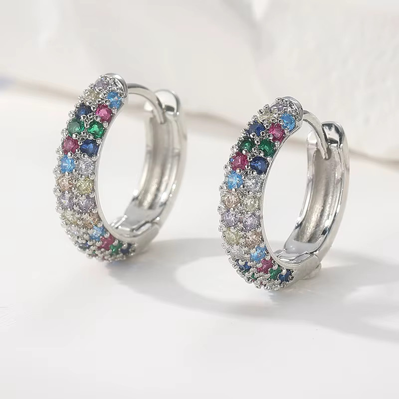 Futz Creolen Set, Silber, Zirkonia, Damen - Bild 3