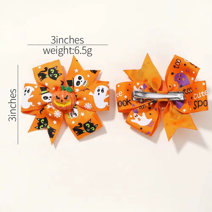 KIDS BOWS Halloween Kürbis Haar Clips, 4er-Set, Mädchen - Bild 2