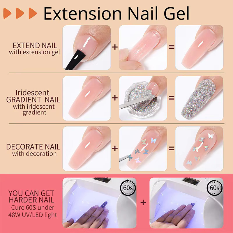 UR SUGAR Nagelverlängerungs-Gel, URP12 Apricot Nude, 15 ml - Bild 4