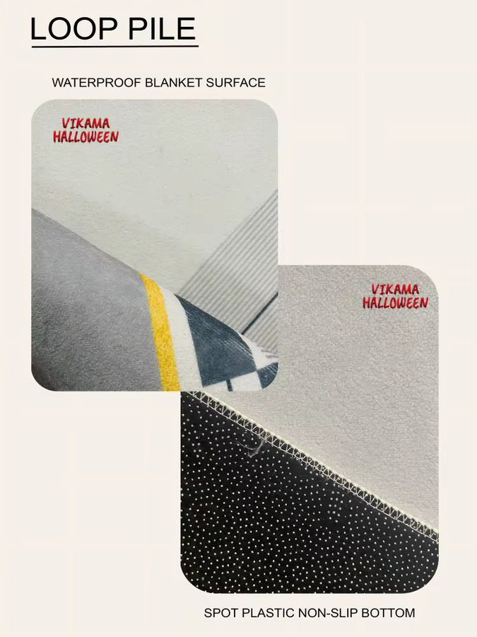 VIKAMA rutschfeste Kinder-Krabbelmatte mit geometrischem Design für Schlafzimmer und Wohnzimmer, kratzfest und pflegeleicht - Bild 2