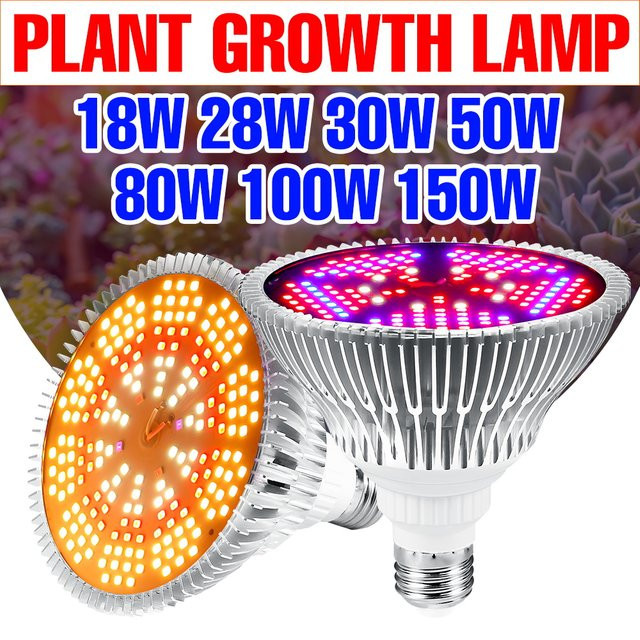 150W LED Vollspektrum Pflanzenlampe mit E27 Fassung für Indoor Anbau von Obst und Gemüse - Bild 1