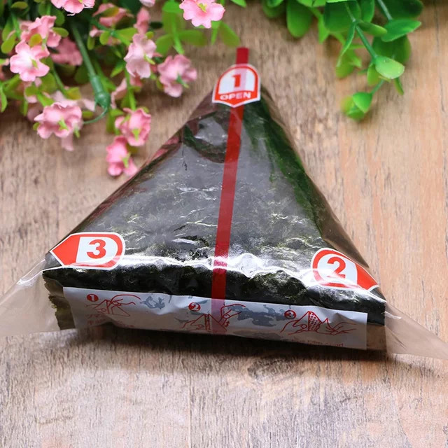 Einweg Onigiri-Verpackungsbeutel für japanische Dreieck-Reisbällchen und Sushi-Bento, doppellagig, transparent - Bild 1