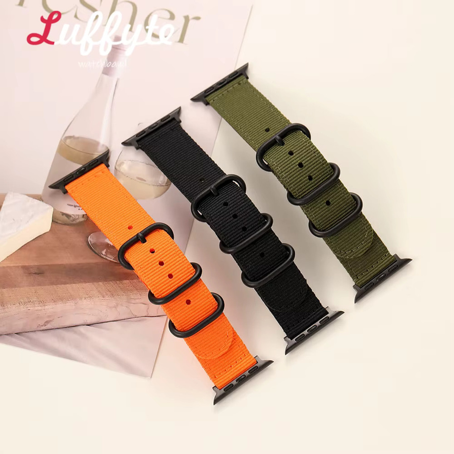 luffyte Uhrenarmband Nylon, Schwarz, Herren - Bild 2