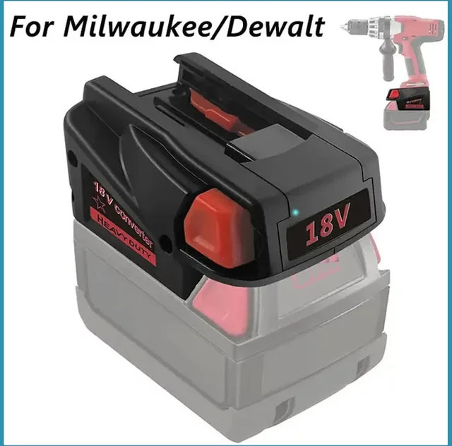 ML18DL Lithium-Batterie-Konverter-Adapter für Milwaukee 18 V M-18 Li-Ion Akkus auf Dewalt 20 V Elektrowerkzeuge, Schwarz - Bild 1