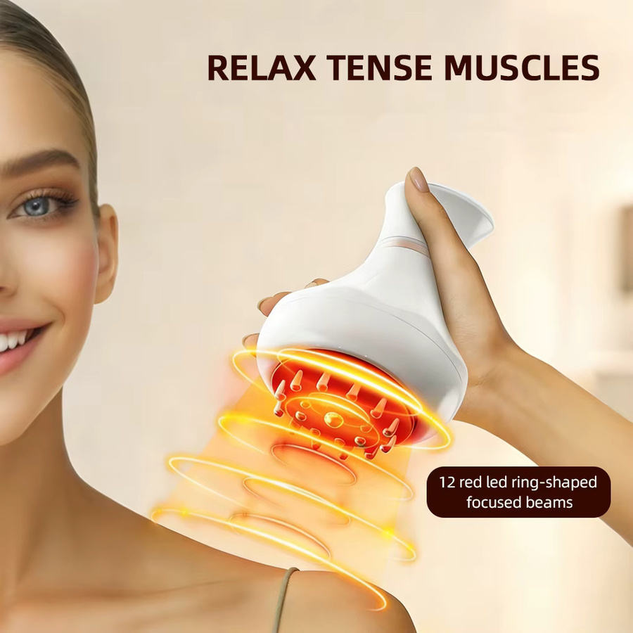foreverlily Elektrische Meridian-Bürste, Vibrations-GuaSha-Körpermassagegerät, Unisex - Bild 5
