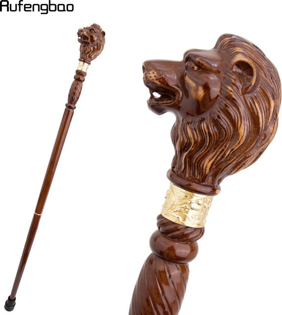 Rufengbao Löwen-Tiger-Brauner Holz-Gehstock, 95cm - Bild 1