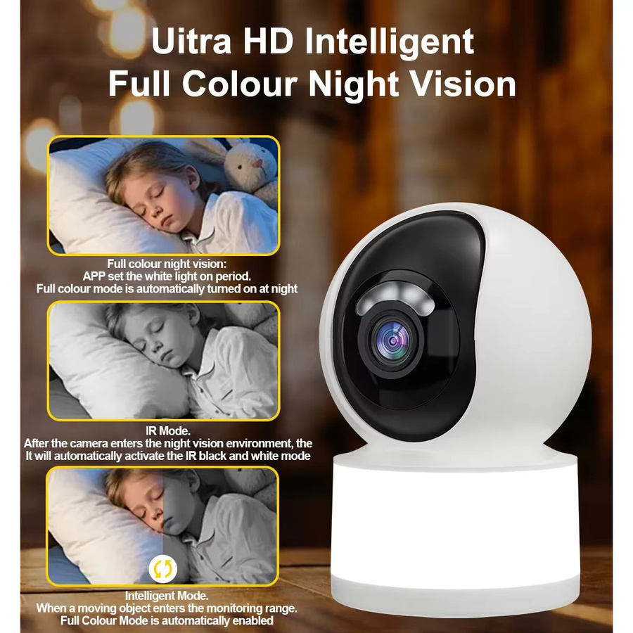NINIVISION Tuya Smart Mini WLAN IP-Kamera HD 5MP, kabellose Überwachungskamera mit automatischer Verfolgung und App-Steuerung, Weiß - Bild 5