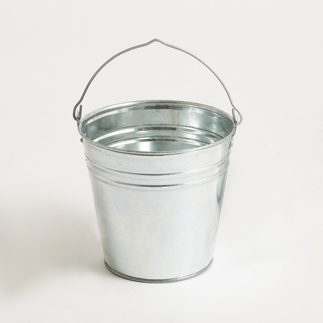 Blume2000 Zink Eimer Pflanzgefäß Silber, Höhe: 27,0 cm, Durchmesser: 24,5 cm - Bild 1