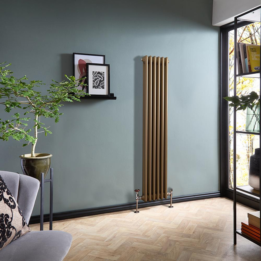 Hudson Reed Regent Gliederheizkörper 2-säulig vertikal in Metallischer Bronze, Höhe: 150 cm, Breite: 29 cm - Bild 1