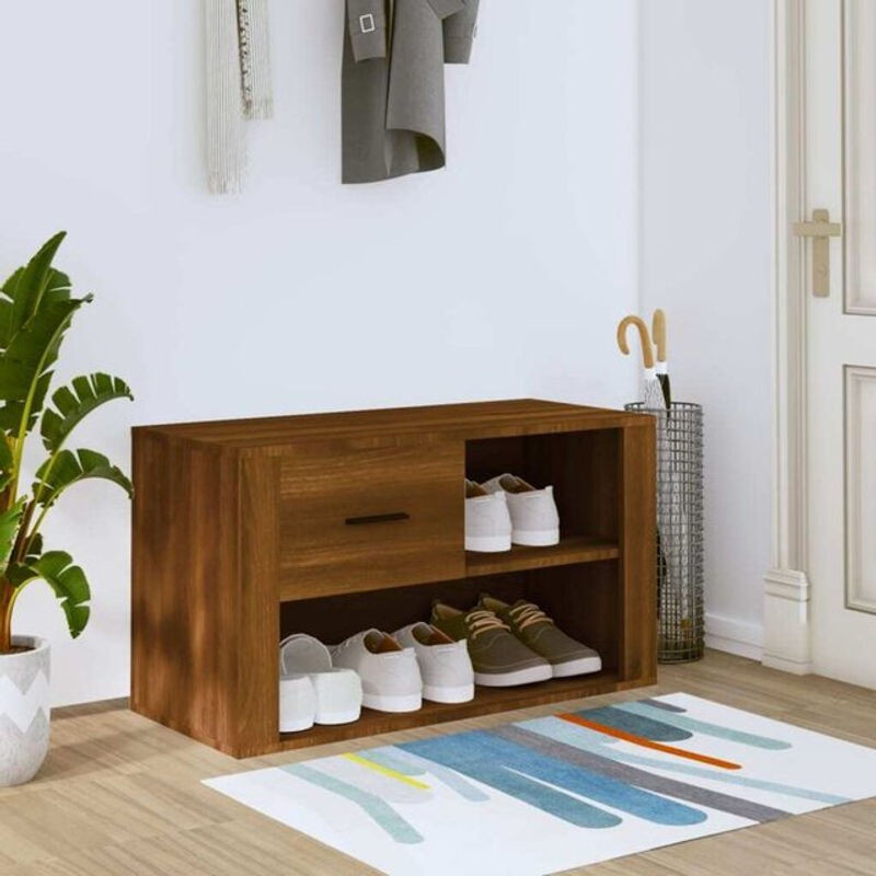 Vidaxl Schuhschrank Modern in Braun aus Holzwerkstoff, B/T/H: 80 x 35 x 45 cm - Bild 1