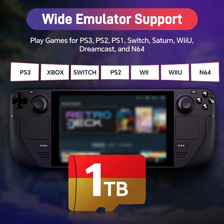 JMachen Micro SD-Karte für Steam Deck und Handheld-PCs mit 256 GB Speicher inklusive 65200 Spielen und 70 Emulatoren - Bild 2