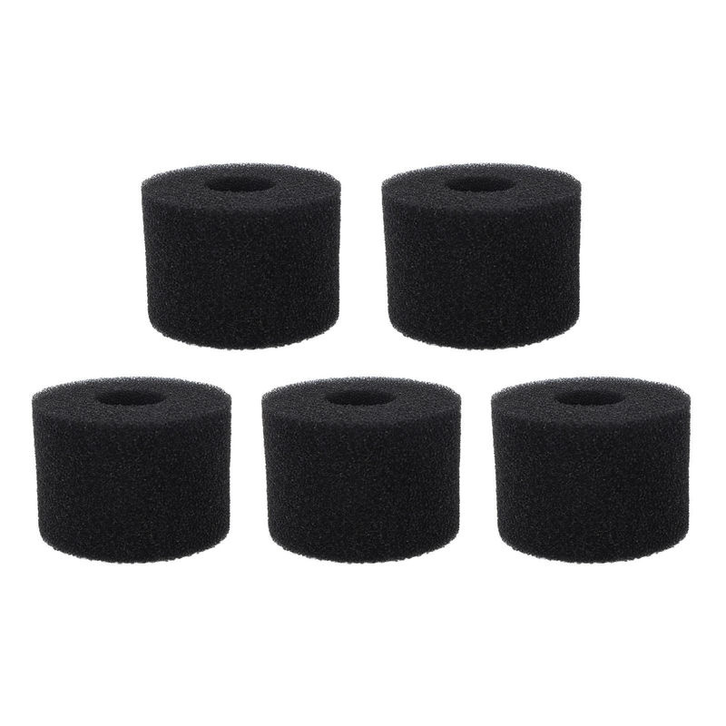 5er-Set DIYelecs Pool Filter Schwamm aus PU, schwarz, zylindrische Filterkartuschen zum Waschen und Wiederverwenden - Bild 4