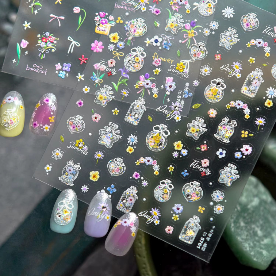 Rhstoe Nagelaufkleber Frische Frühlings-Blumen, Glänzend - Bild 2