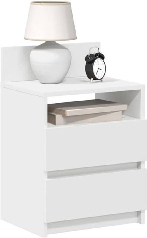 Set aus 2 Nachttischen mit 2 Schubladen von vidaxl, Weiß, B/T/H: 40 x 33 x 60 cm - Bild 1