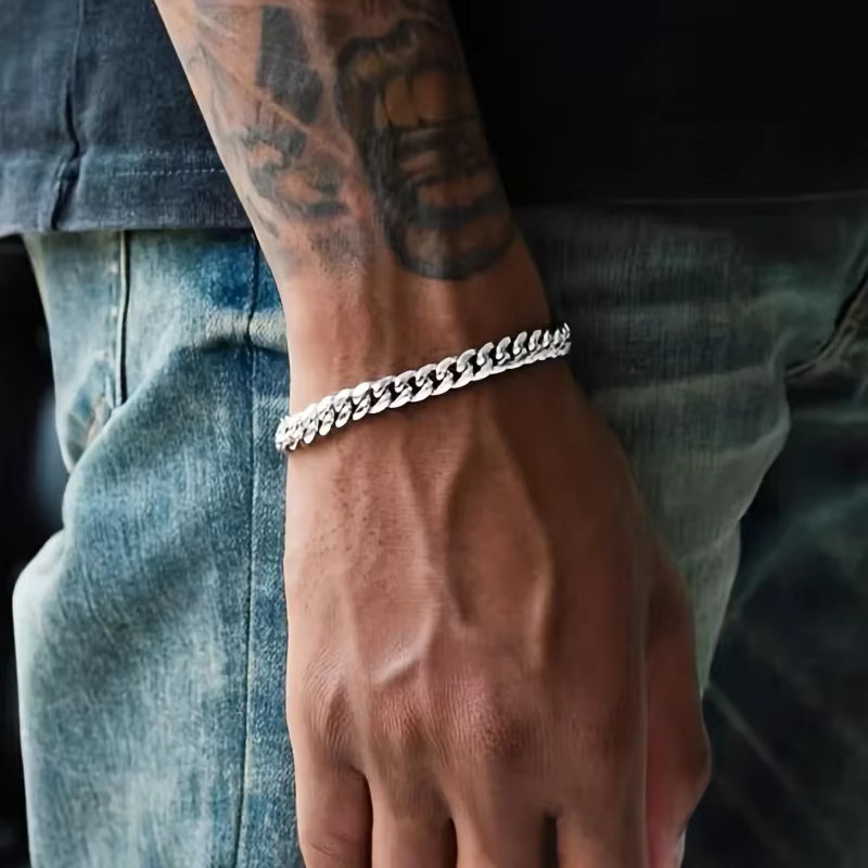 HIYEE Armband Edelstahl, Silber, Herren - Bild 4