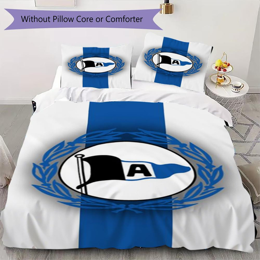 Arminia Bielefeld Muster Bettwäsche Set mit Reißverschluss bestehend aus 1 Bettbezug und 2 Kissenbezügen B/H: 200 x 220 cm - Bild 4