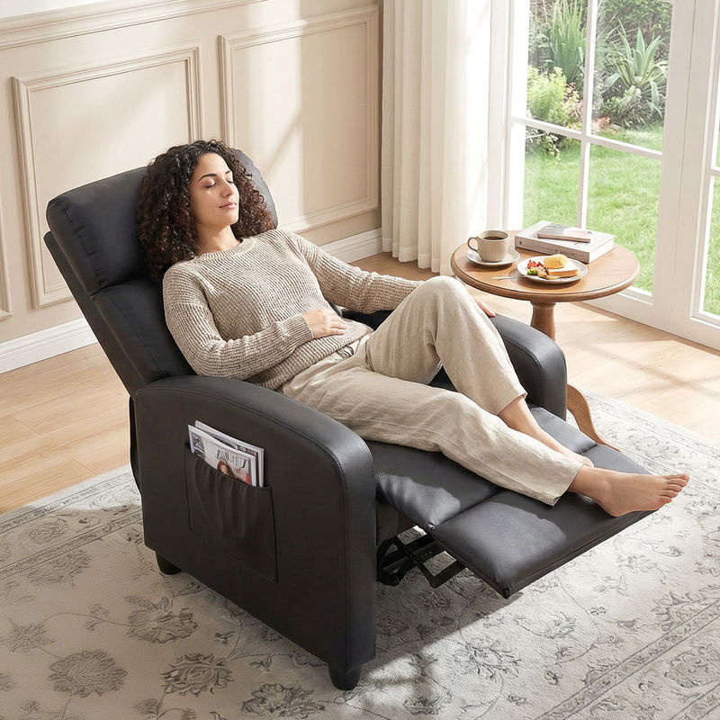 HOMCOM Massagesessel Relaxsessel in Schwarz mit 2-Punkt-Massage und Rückenlehne aus PU Schaumstoff, B/T/H: 68 x 88 x 98 cm - Bild 2