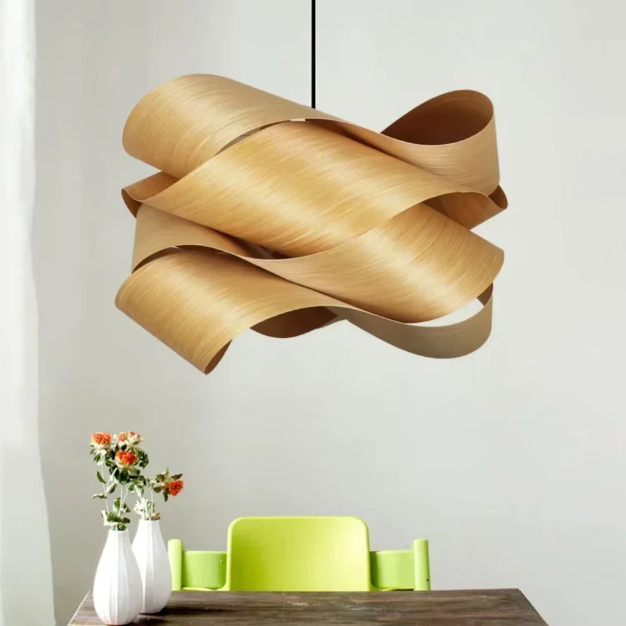 JOYINLED LED Anhängerlampe aus Holz in Schwarz und Braun, Orientalischer Kronleuchter für Schlafzimmer und Restaurant, Durchmesser: 40 cm - Bild 5