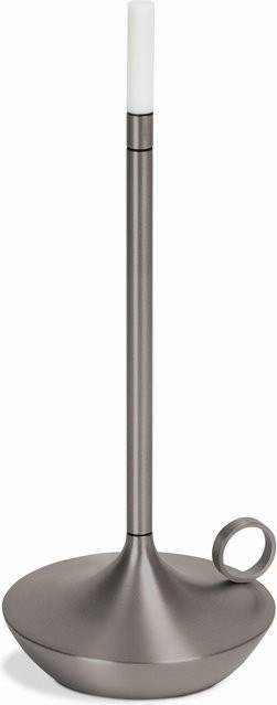 Graypants Wick LED Akku Tischleuchte in Silber, Höhe: 26 cm - Bild 1