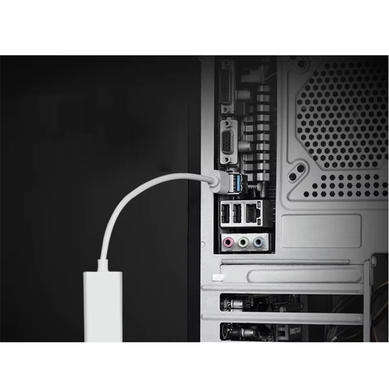 OULLX USB zu RJ45 Ethernet Adapter Splitter in Weiß für Tablet, Laptop und PC mit Micro USB und USB-A Anschlüssen für 100Mbps Netzwerkverbindung - Bild 2