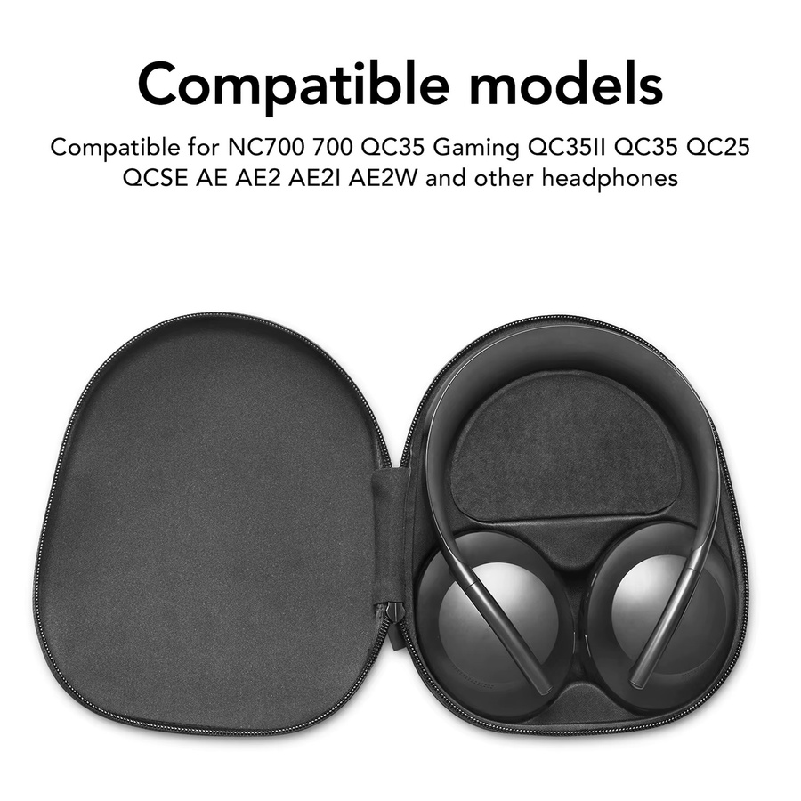 Hartschalen-Kopfhörer-Reisetasche in Schwarz für Bose QC35, QC35II, QC25, QCSE und AE2 Modelle - Bild 3