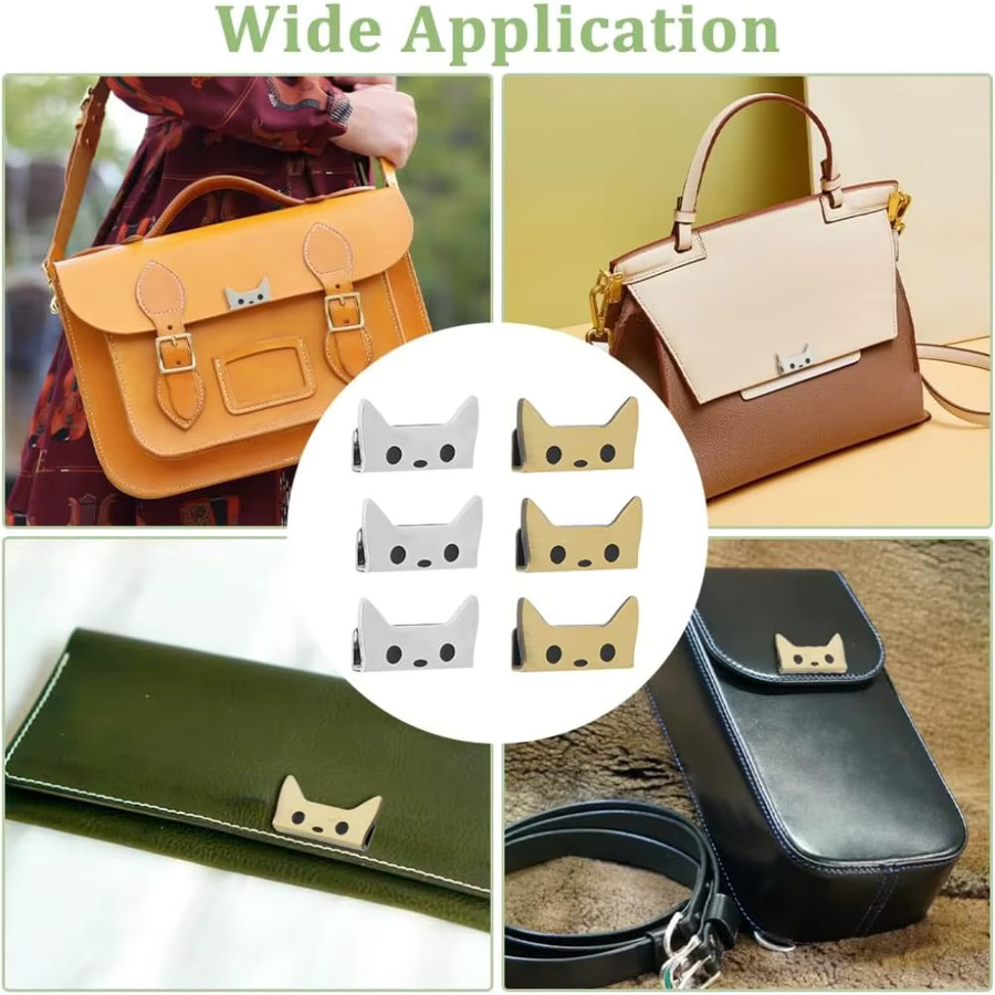 6 Stück Verschlüsse, Metall, Legierung, Katzen-Taschenverschlüsse - Bild 3