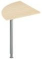 Schäfer Shop Select Ansatztisch BST Viertelkreis mit Rundrohrfuß in Ahorn-Dekor und Weißaluminium, B: 80 cm, T: 80 cm, H: 71,7 cm - Bild 1