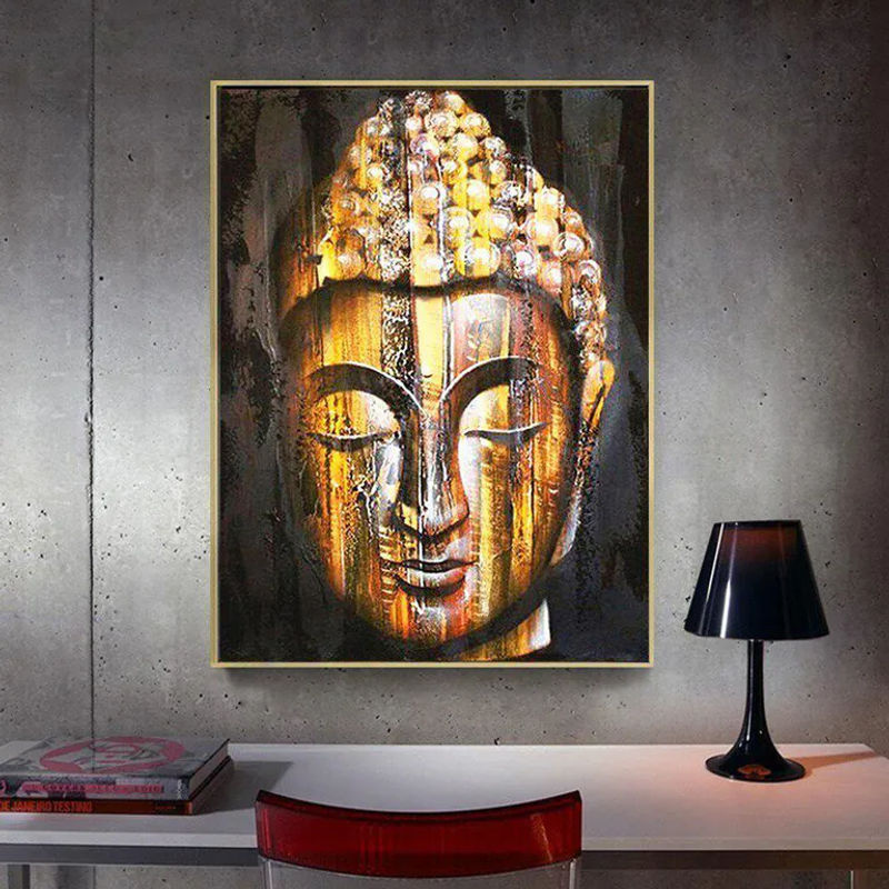 FIYO 5D DIY Diamantmalerei Buddha Motiv in Querformat, mehrfarbig, B: 30 cm, H: 20 cm - Bild 2